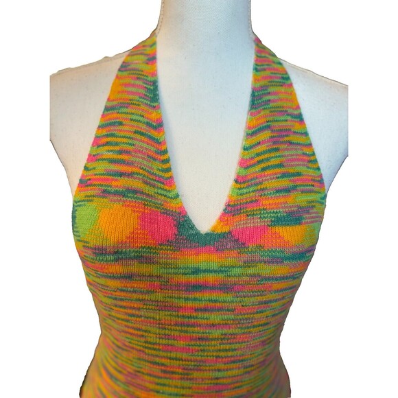 Multicolor backless knitted mini dress, sexy!! great pre-loved condition! size S - Picture 11 of 16